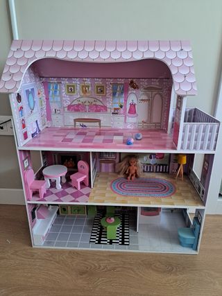 Casa de muñecas de madera 60×24×70