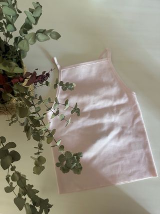 Top Zara Punto Rosa Lazos T/M