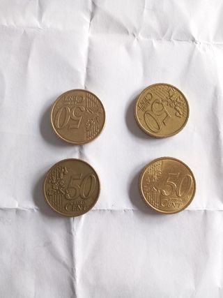 Lotto 4 Monete 50 Centesimi Euro