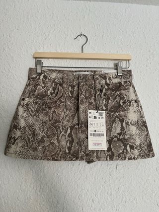 Falda pantalón Stradivarius animal print S/36
