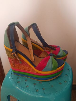 Zapatos Tacón Multicolor Talla 35