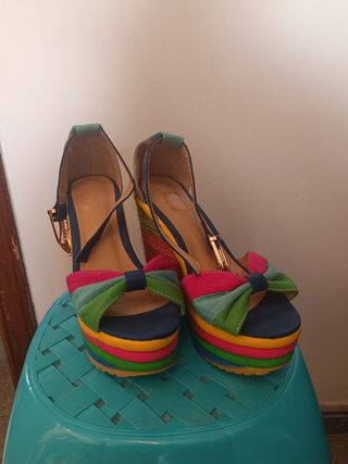 Zapatos Tacón Multicolor Talla 35