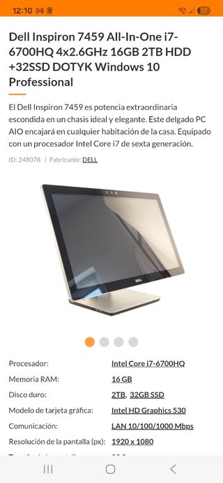 Dell Inspiron 7459 i7 All-in-One