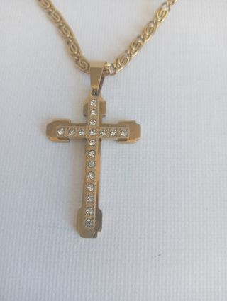 Cadena Oro Laminado 18k con Colgante Cruz