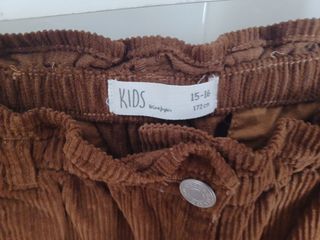 Pantalón corto pana niña marrón, talla 15-16
