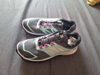 Zapatillas Salomon Gore-Tex Mujer Gris/Turquesa