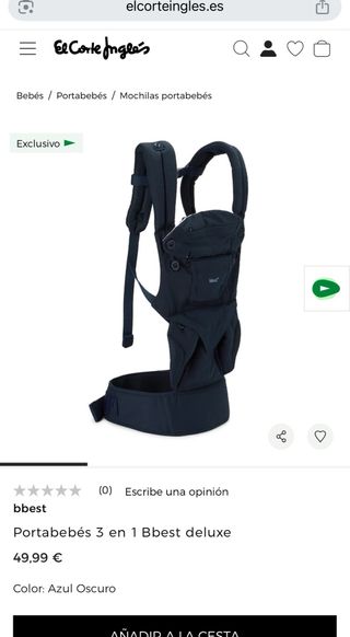 Mochila Portabebés Bbest 3 en 1 Deluxe Azul Oscuro