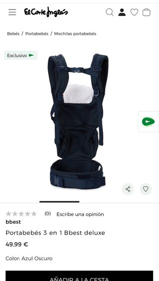 Mochila Portabebés Bbest 3 en 1 Deluxe Azul Oscuro