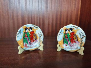 Juego de 2 platos decorativos japoneses
