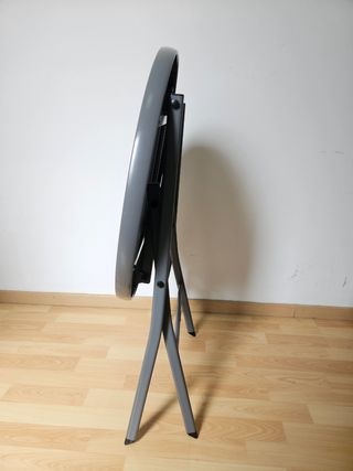 Mesa redonda plegable gris
