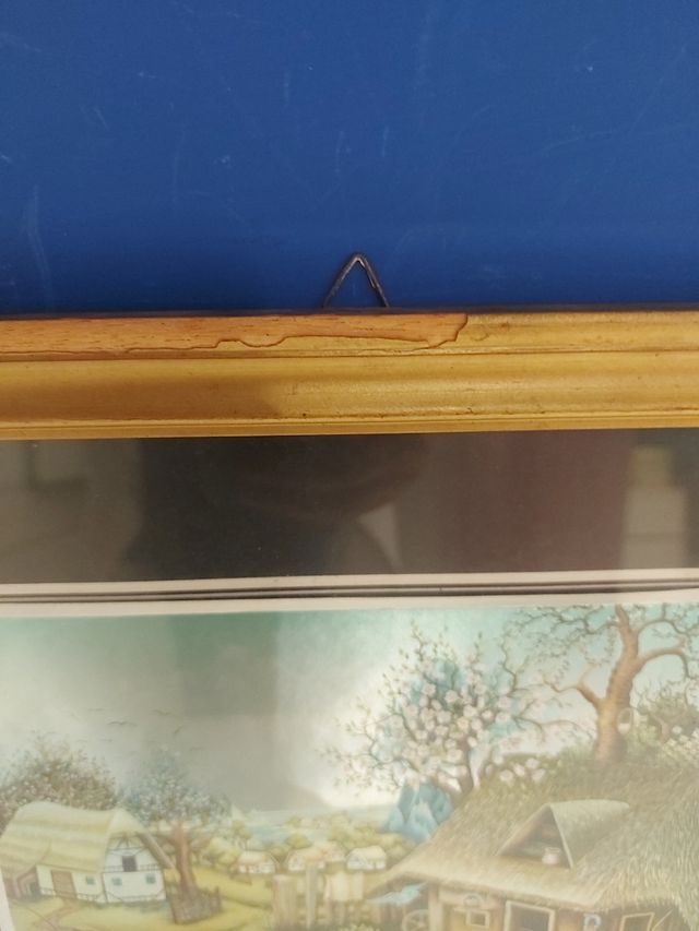 Quadro antico con scena rurale