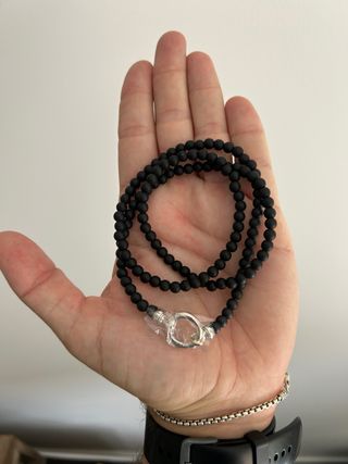 Collar Thomas Sabo Obsidiana Negra y Plata