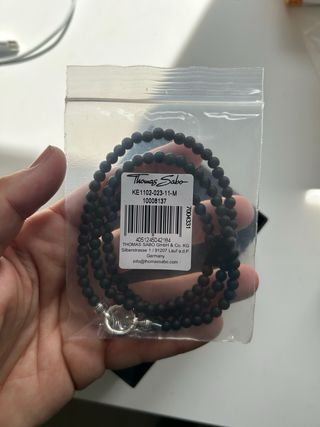 Collar Thomas Sabo Obsidiana Negra y Plata