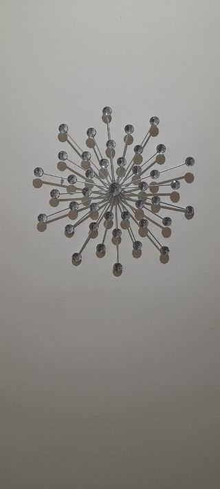 Lote 2 adornos pared plata y cristal