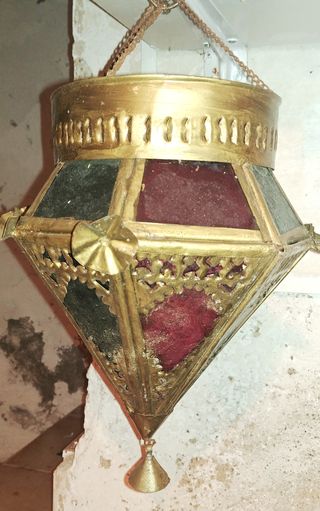 Farol de latón y cristal
