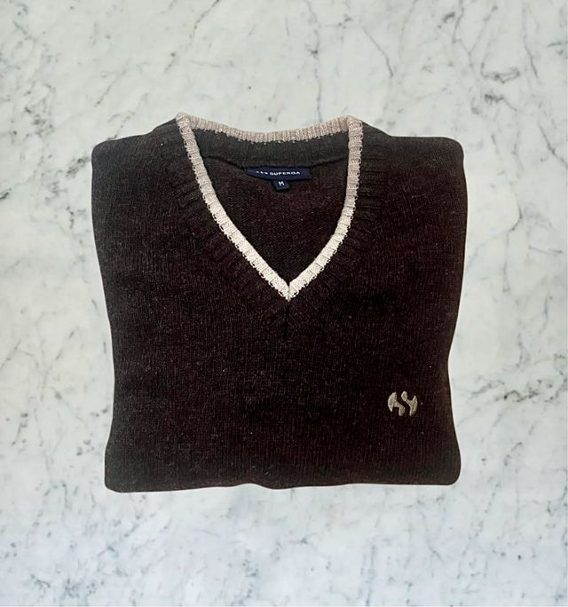 Maglione Superga Marrone V-Neck
