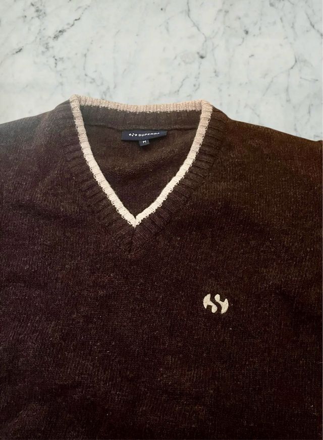 Maglione Superga Marrone V-Neck