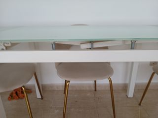 Mesa de comedor extensible cristal y metal