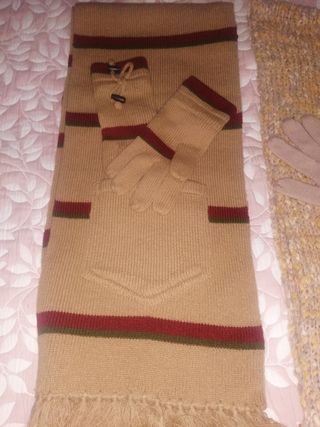 Conjunto bufanda y guantes de lana.2 Juegos 