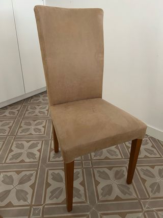 Mesa extensible 1,60-2,40 + 6 sillas tapizadas