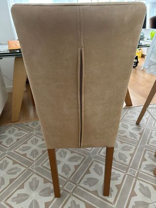 Mesa extensible 1,60-2,40 + 6 sillas tapizadas