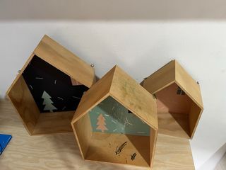 Estantería decorativa casitas madera