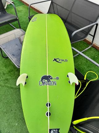 Tabla de surf verde + funda FK evolutiva 