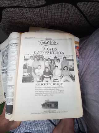 Periódico SPORT FCB Champions d'Europa 1992