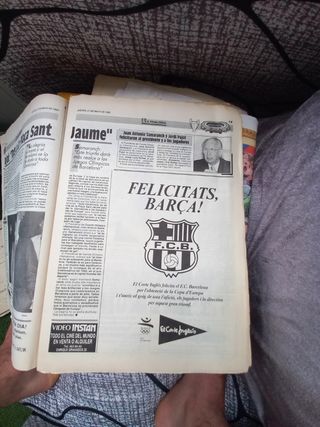 Periódico SPORT FCB Champions d'Europa 1992
