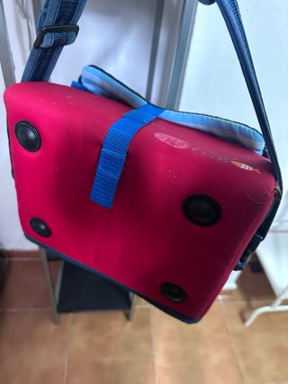 Trona portátil para bebé con diseño de peces.