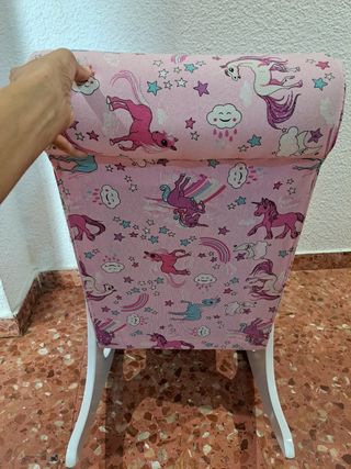 Mecedora infantil unicornios rosa