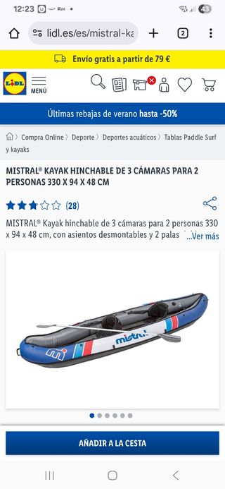 Kayak Hinchable Mistral 2 Personas para recambios.