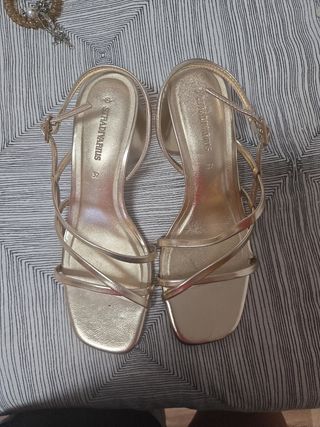 Sandalias Stradivarius Doradas Talla 37