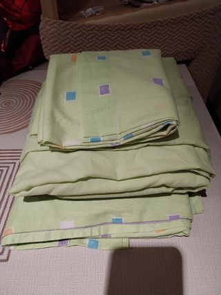 Ropa de cama 90cm verde con cuadrados