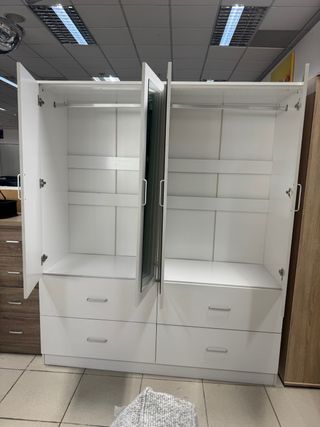 Armario 4 puertas blanco con espejos