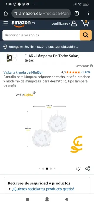 Dos Lámpara techo esfera y mariposa .