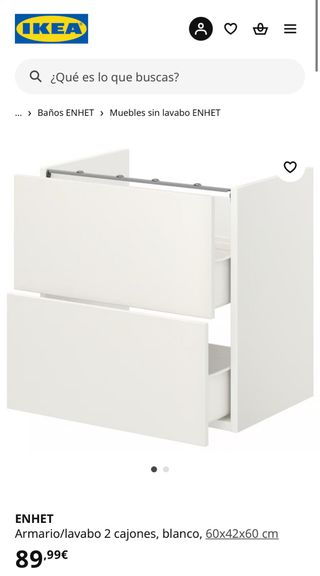 Mueble de baño ENHET 2 cajones blanco