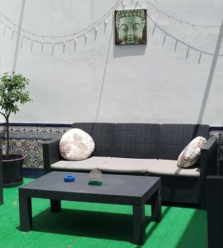 Sofá 3 plazas exterior + mesa