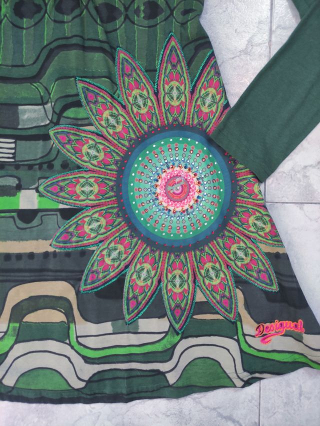 Vestido Desigual Verde Talla L