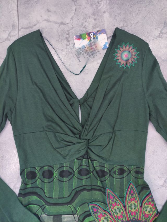Vestido Desigual Verde Talla L