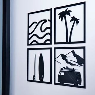 Cuadro Decorativo Surf Negro