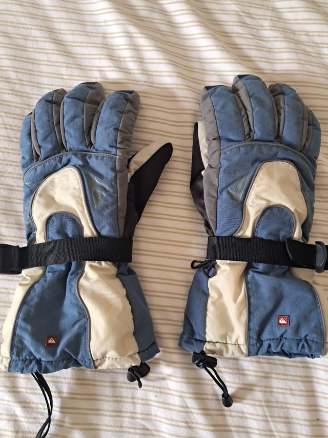 Guantes de Nieve Quiksilver Azul y Beige. L