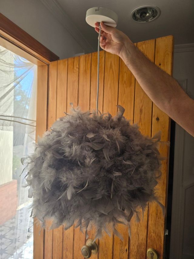 Lámpara Colgante Gris Plumas