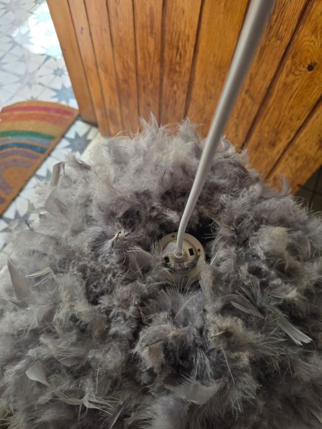 Lámpara Colgante Gris Plumas