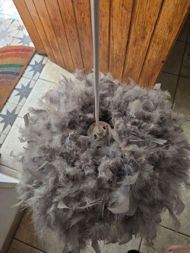 Lámpara Colgante Gris Plumas