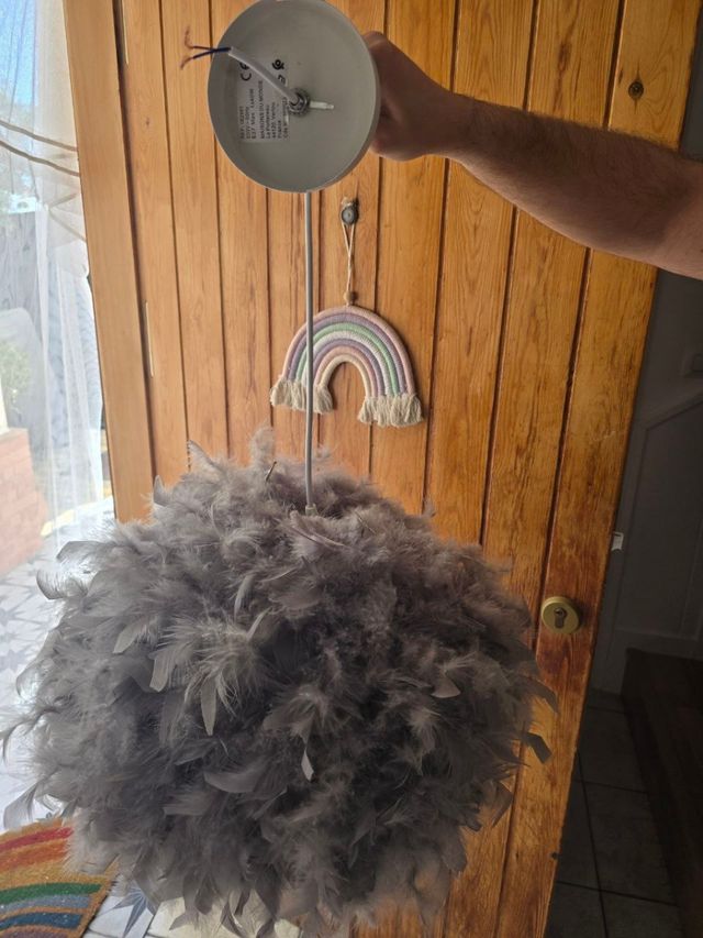 Lámpara Colgante Gris Plumas