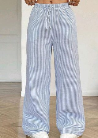 Pantalones de lino a rayas