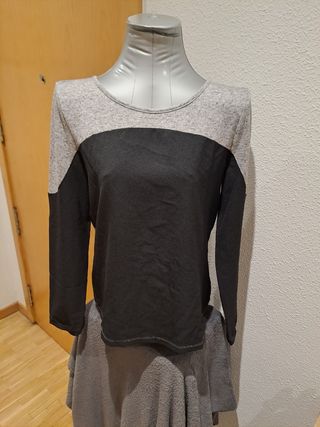 Camiseta bicolor manga larga