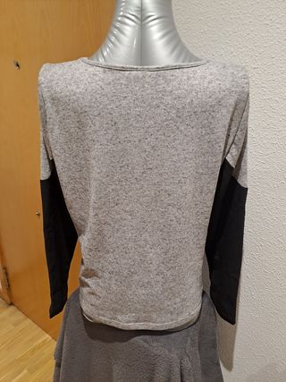 Camiseta bicolor manga larga