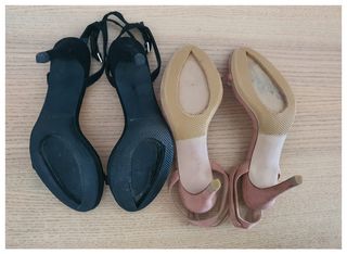 Sandalias color nude+negro n.37 Stradivarius